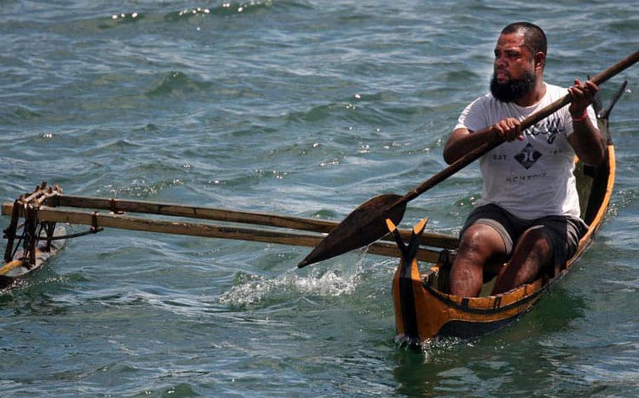 One-man canoe in Yap. Photo by Joyce McClure