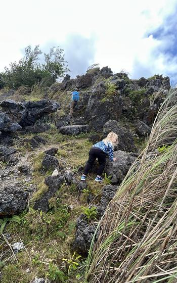 Hiking to the summit of Mount Lam Lam.