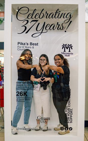 Attendees enjoy a fun photo spot at Micronesia Mall’s 37th Anniversary.