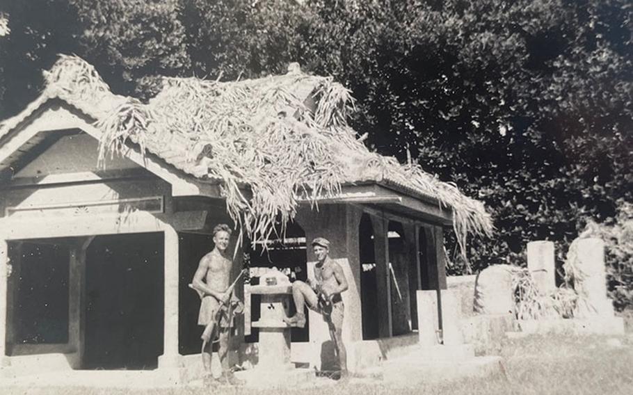 The author's grandfather in Motobu in 1945. Photos by Steph J. Pawelski